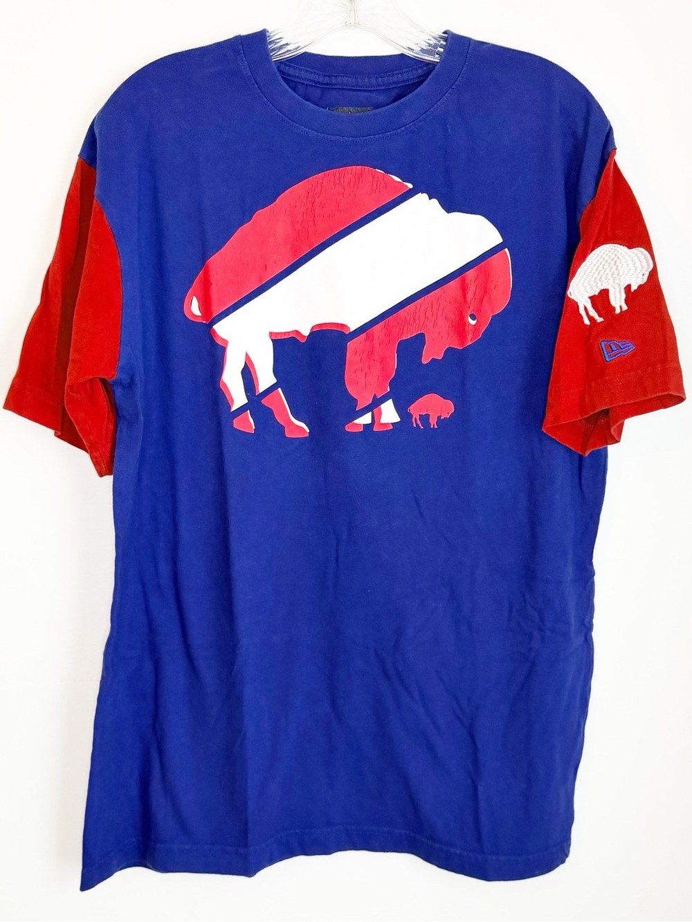 New Era NFL Buffalo Bills Royal Blue Tee with Red & White Buffalo Graphic